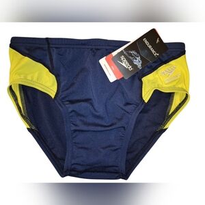 Speedo Endurance Series Men's Navy and Gold Briefs Size 30 NWT